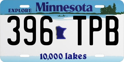 MN license plate 396TPB