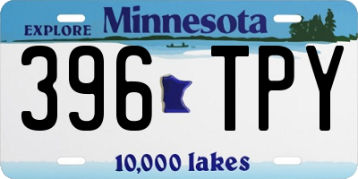 MN license plate 396TPY