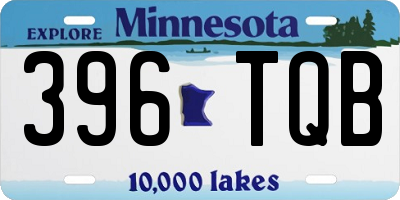 MN license plate 396TQB