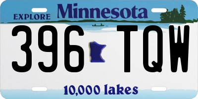 MN license plate 396TQW