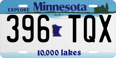MN license plate 396TQX