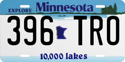 MN license plate 396TRO