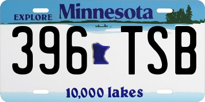 MN license plate 396TSB