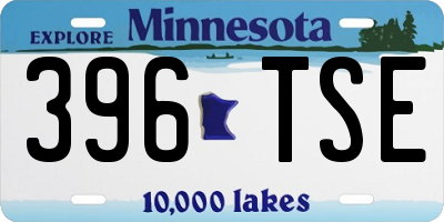 MN license plate 396TSE