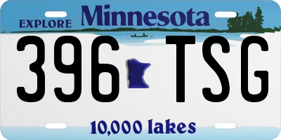MN license plate 396TSG