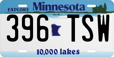 MN license plate 396TSW