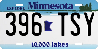 MN license plate 396TSY
