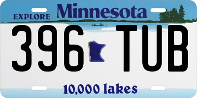 MN license plate 396TUB