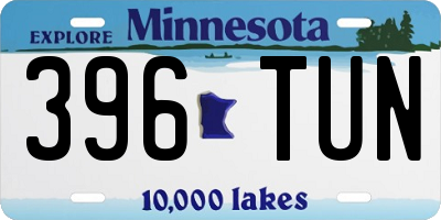 MN license plate 396TUN