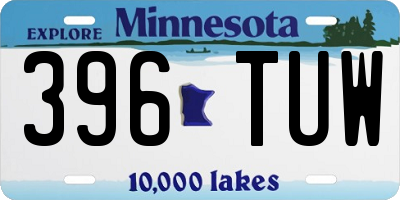 MN license plate 396TUW