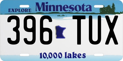 MN license plate 396TUX