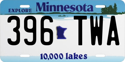MN license plate 396TWA