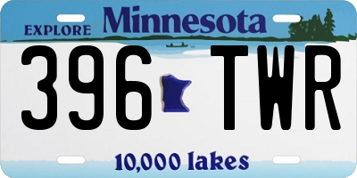 MN license plate 396TWR