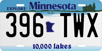 MN license plate 396TWX