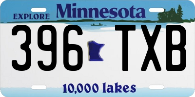 MN license plate 396TXB