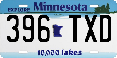 MN license plate 396TXD