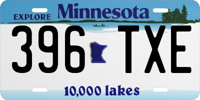 MN license plate 396TXE