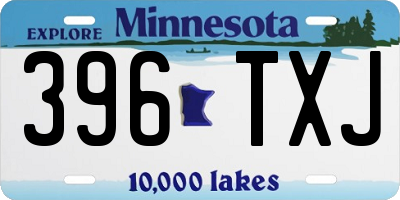 MN license plate 396TXJ