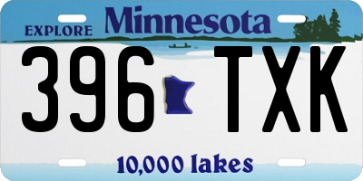 MN license plate 396TXK