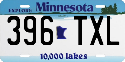 MN license plate 396TXL