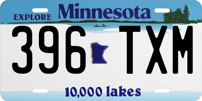 MN license plate 396TXM