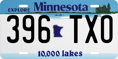 MN license plate 396TXO