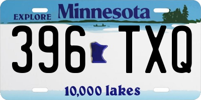 MN license plate 396TXQ