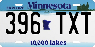 MN license plate 396TXT