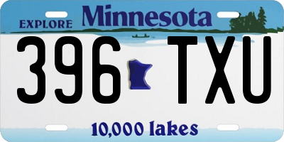 MN license plate 396TXU