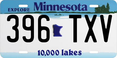 MN license plate 396TXV