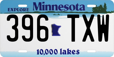 MN license plate 396TXW