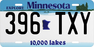 MN license plate 396TXY