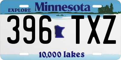 MN license plate 396TXZ