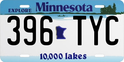 MN license plate 396TYC