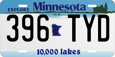 MN license plate 396TYD