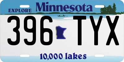 MN license plate 396TYX