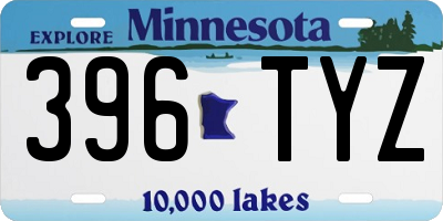 MN license plate 396TYZ