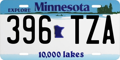 MN license plate 396TZA