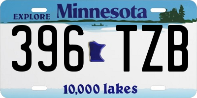 MN license plate 396TZB