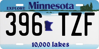 MN license plate 396TZF