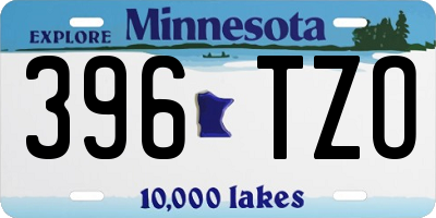 MN license plate 396TZO