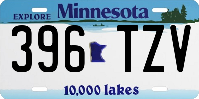 MN license plate 396TZV