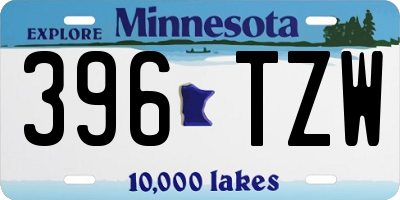 MN license plate 396TZW