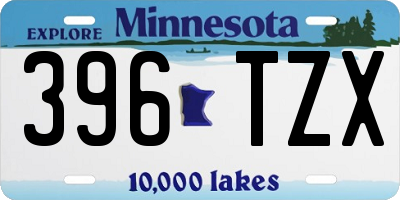 MN license plate 396TZX