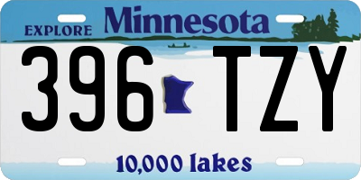 MN license plate 396TZY