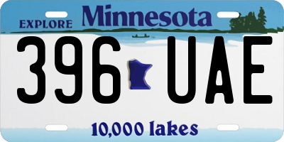 MN license plate 396UAE