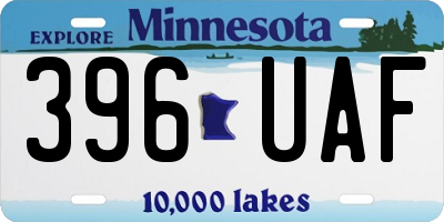 MN license plate 396UAF