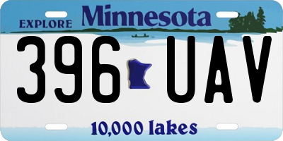 MN license plate 396UAV