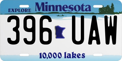 MN license plate 396UAW