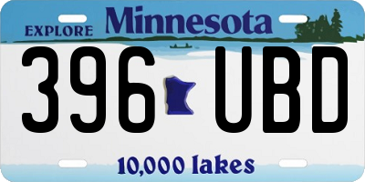 MN license plate 396UBD